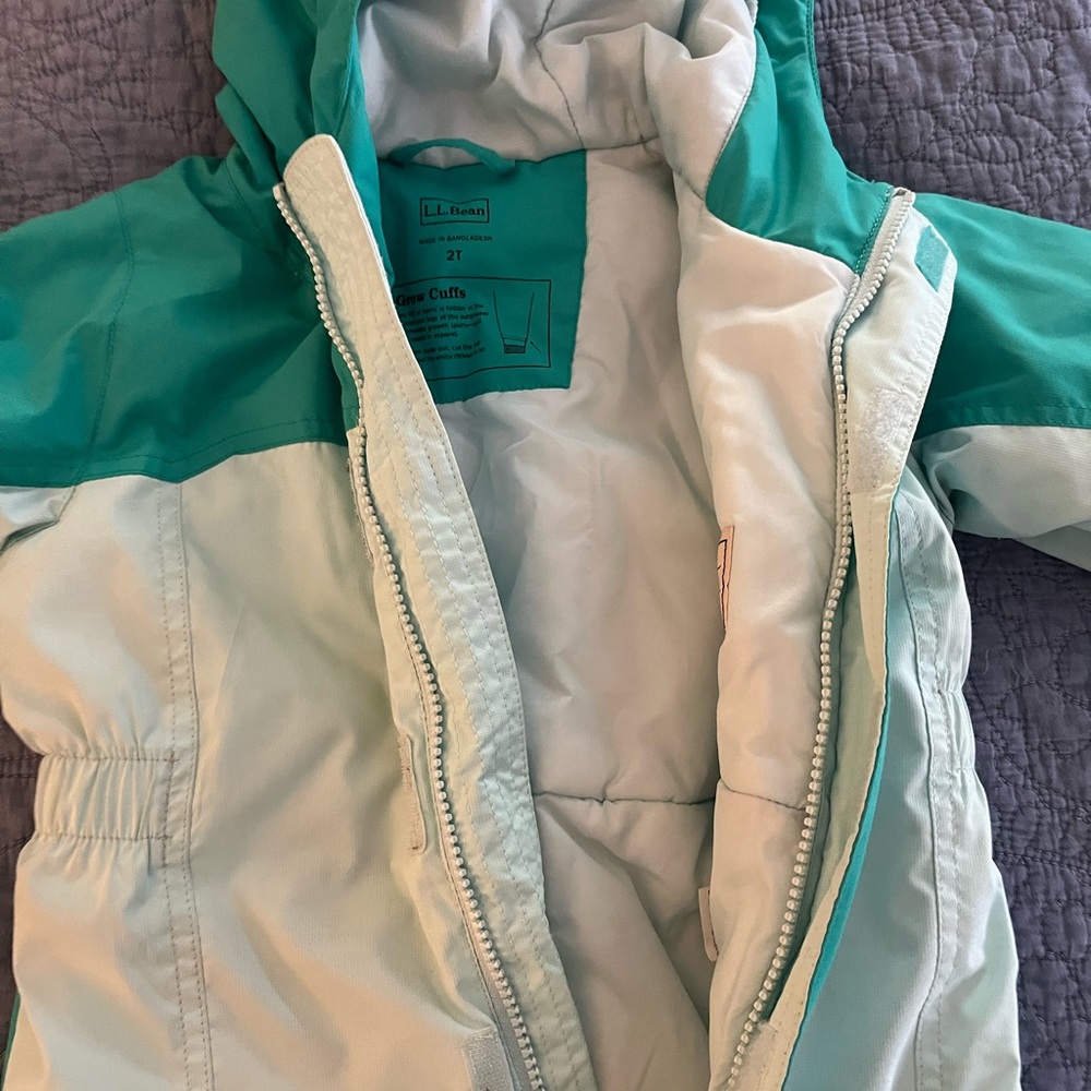 L.L. Bean Toddlers’ Cold Buster Snowsuit - Teal and White